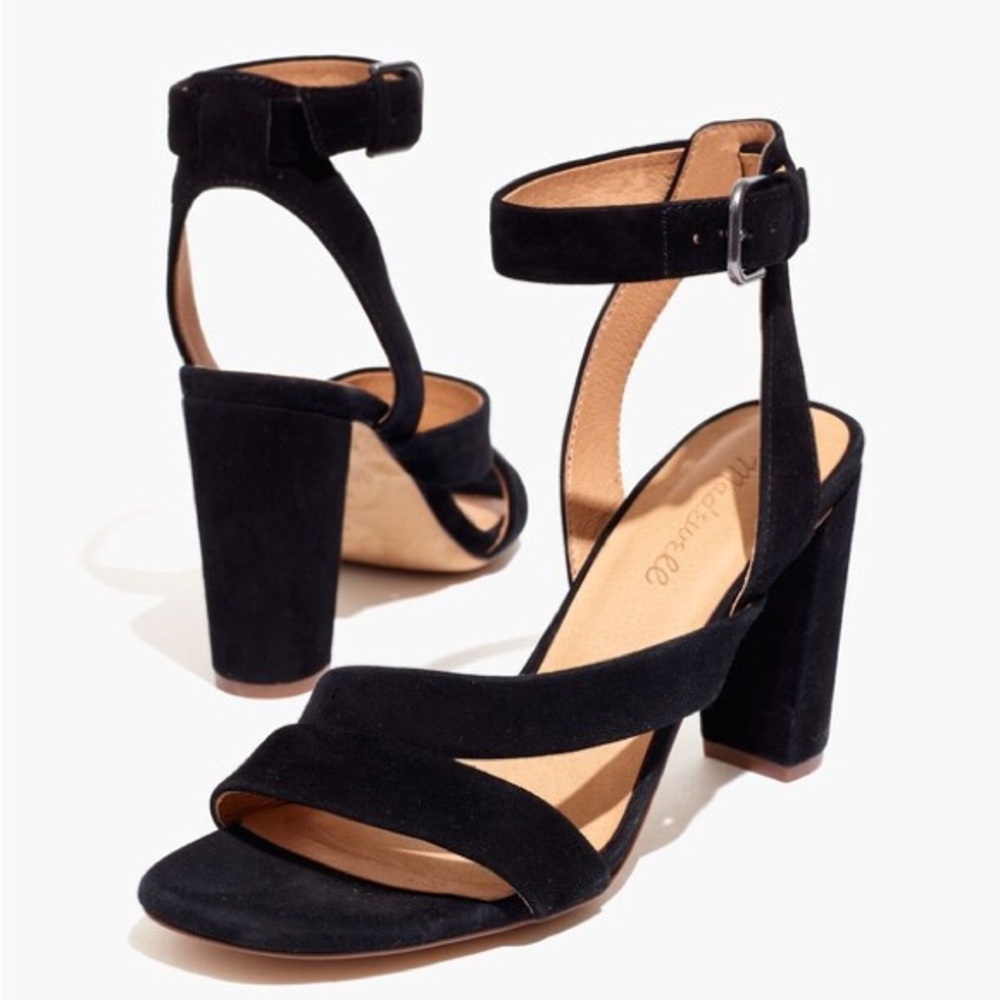 Madewell - The Liv Sandal in Suede - Black - 7.5